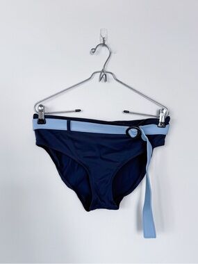 VTG Croft & Barrow Navy Blue Belted Swimsuit Bottoms Beach Summer Vacation